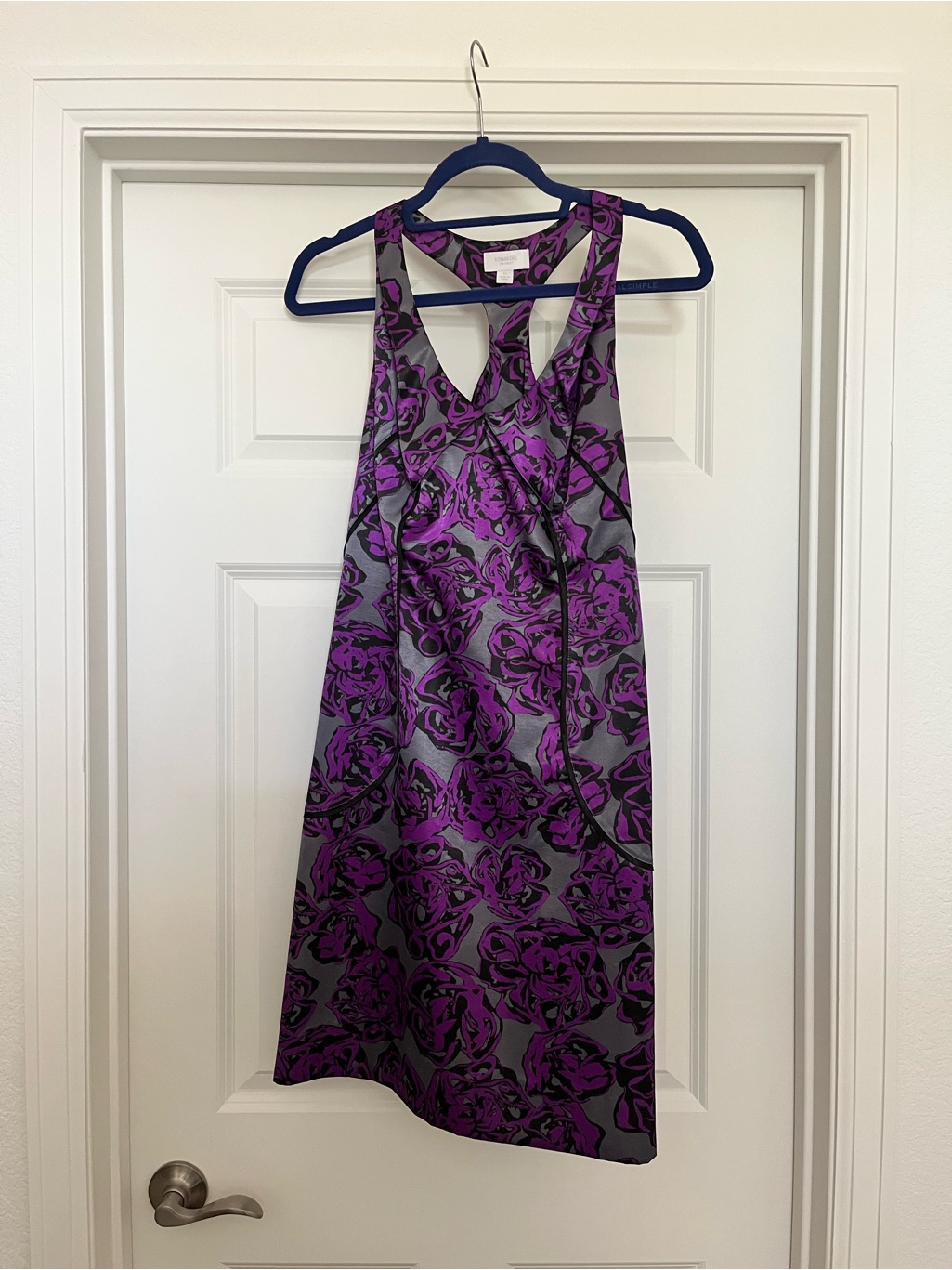 Richard Chai For Target Purple And Gray Floral Racerback Dress
